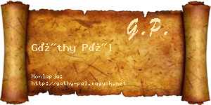 Gáthy Pál névjegykártya